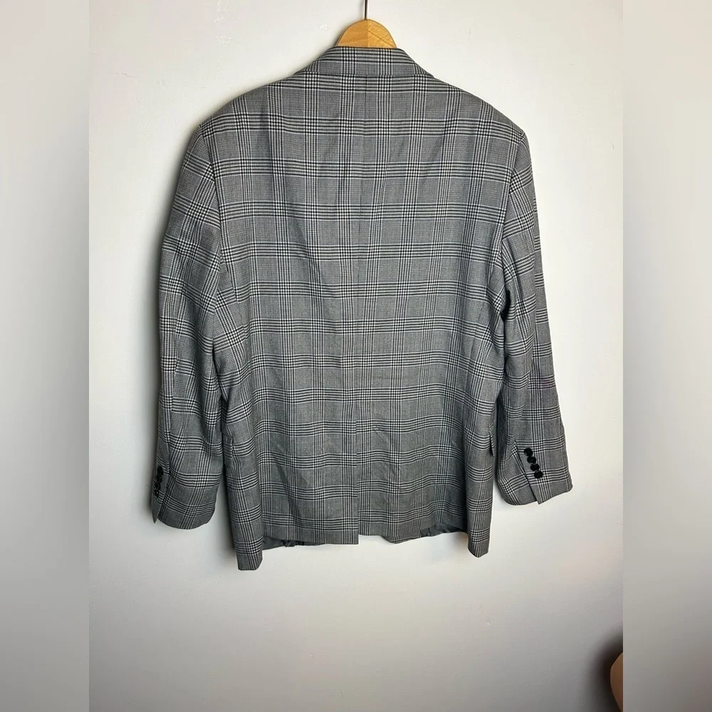 Brook Brothers Regent Fit Sport Coat Blazer Mens Size 44R plaid‎ 100% Wool
